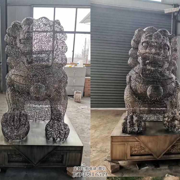 透雕狮子雕塑常用,镂空概念,不锈钢狮子雕塑展品 透雕狮子雕塑常用,镂空概念,不锈钢狮子雕塑展品