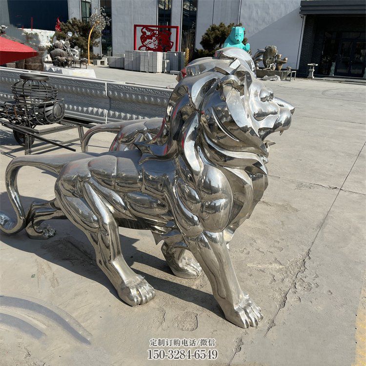 艺术狮子雕塑观赏型,街景小品,不锈钢狮子雕塑常用 艺术狮子雕塑观赏型,街景小品,不锈钢狮子雕塑常用
